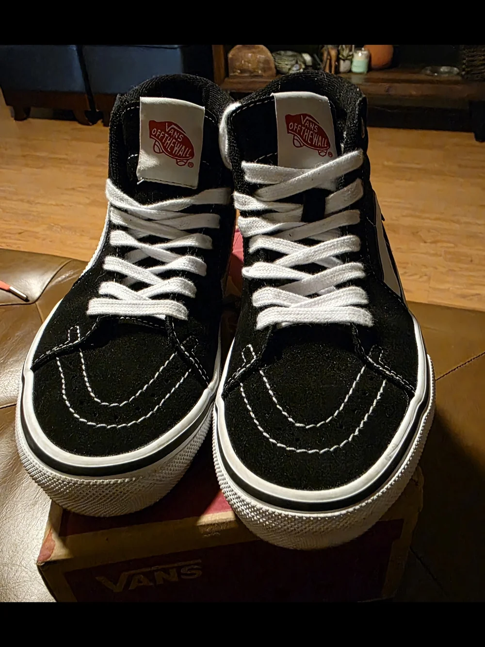 Vans Men’s Sk8-Hi Black & White High-Top Skate Shoes